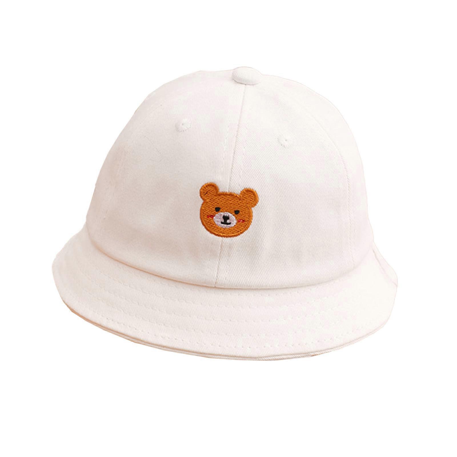 Νήπιο Sun Hat Baby Αντιανεμικό Ψαράς-Caps Καπέλο κουβά με φαρδύ γείσο για το βρέφος Νήπιο Αγόρια Κορίτσι Υπαίθρια ποδηλασία Καπέλα Λευκό