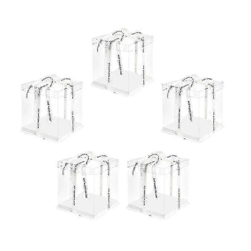26X26x18cm White Wrapping Paper 5pcs Cake Packaging Case Dessert Box Simple Portable Birthday Cake W