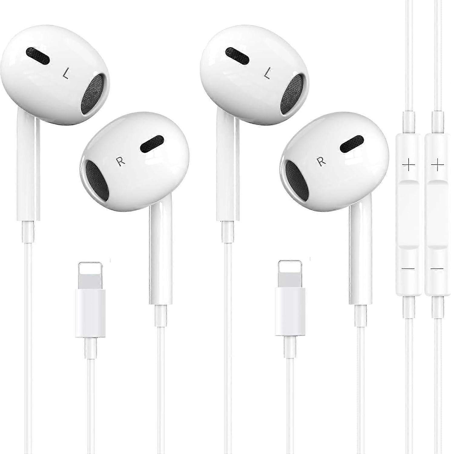 2 Packs Wired Headphones for iPhone Usage with Noise Reduction Function