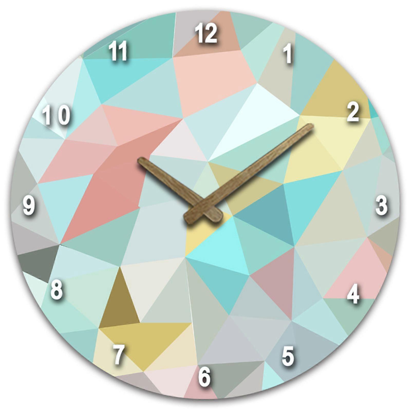 Wood Colorful Wall Clock Wall Silent for Time Clock Non Ticking Hanging Clocks for Home Living Room Kitchen Bedroom Decoration Supplies