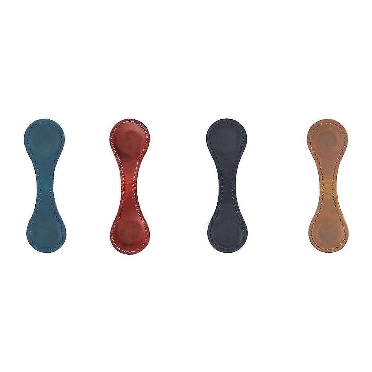 4Pcs Personalized Top-Grain Leather Magnetic Bookmark