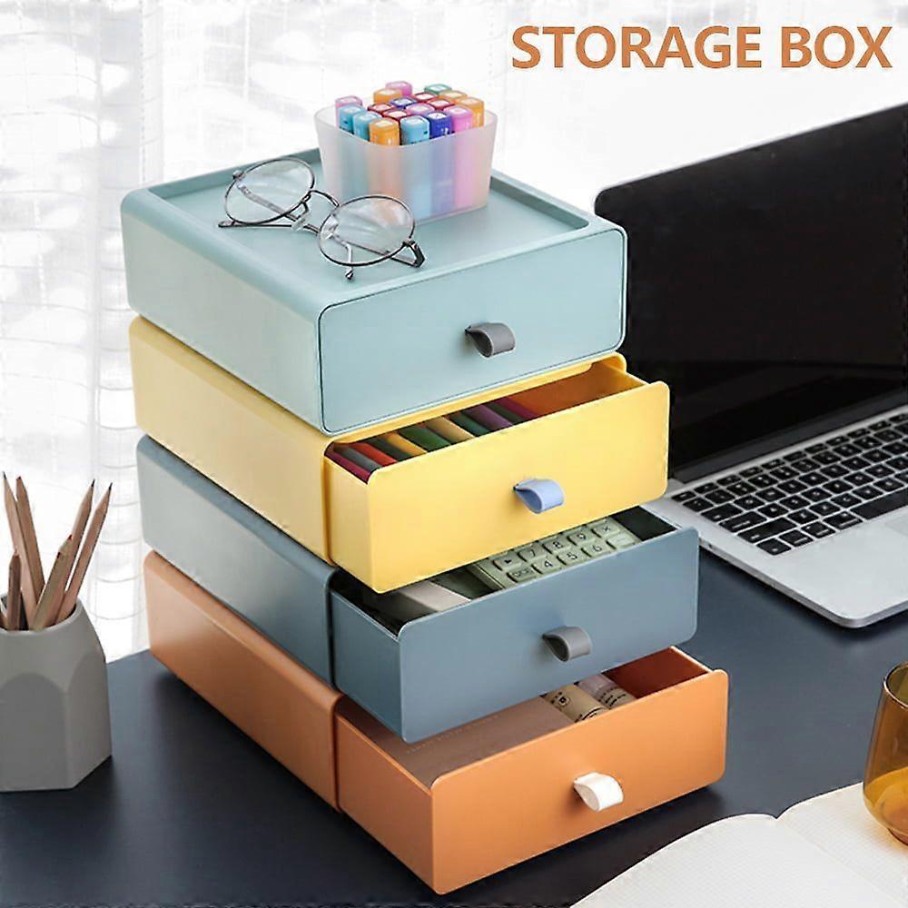 Stackable Storage Box for Desk - Durable PP Material, Stylish Organizer for Home & Office, Space-Saving Solution