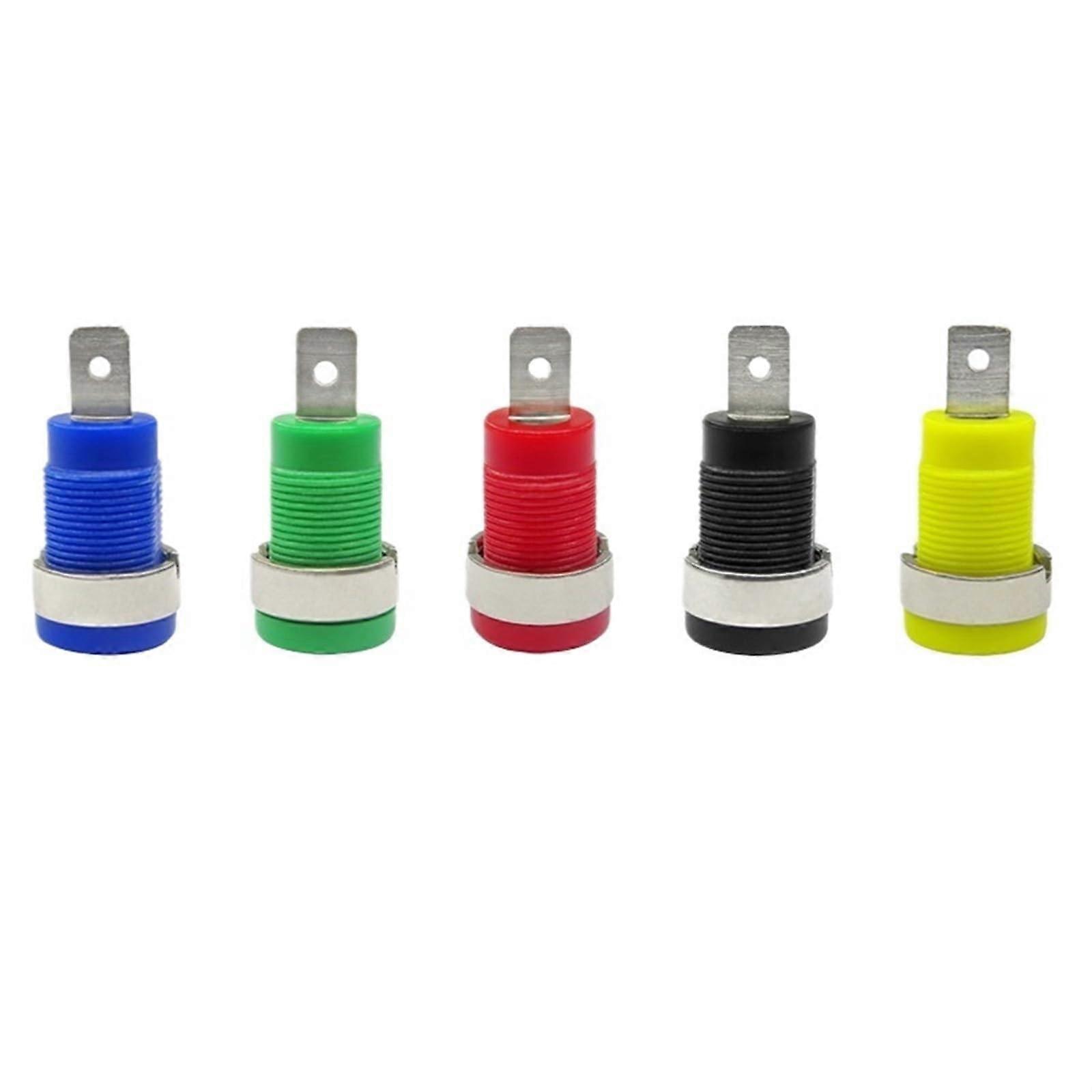 32A 4mm Banana Socket Terminal Female Jack Panel Mount Connector 40/200PCS Insulated Binding Post Wire Connector Yellow