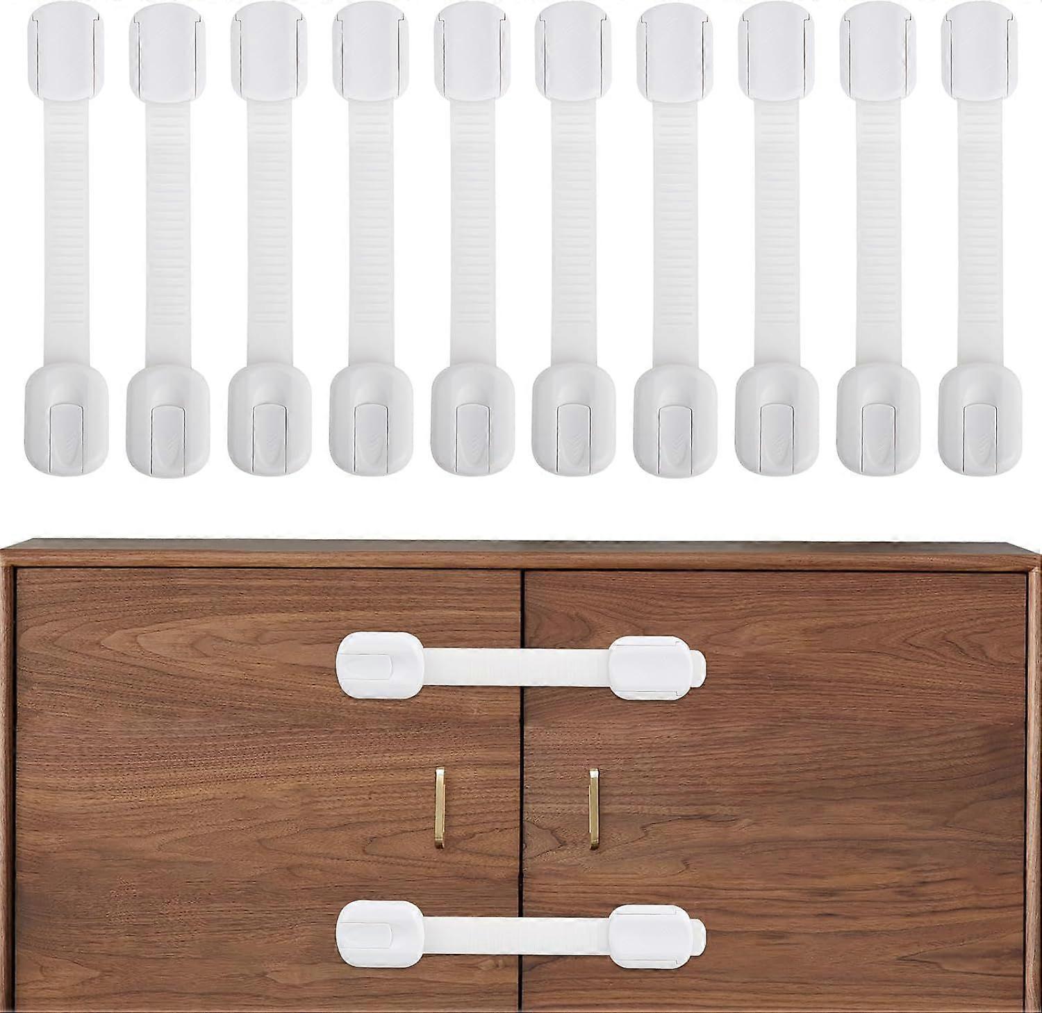 Childproof Cabinet Locks, Pack of 10, White