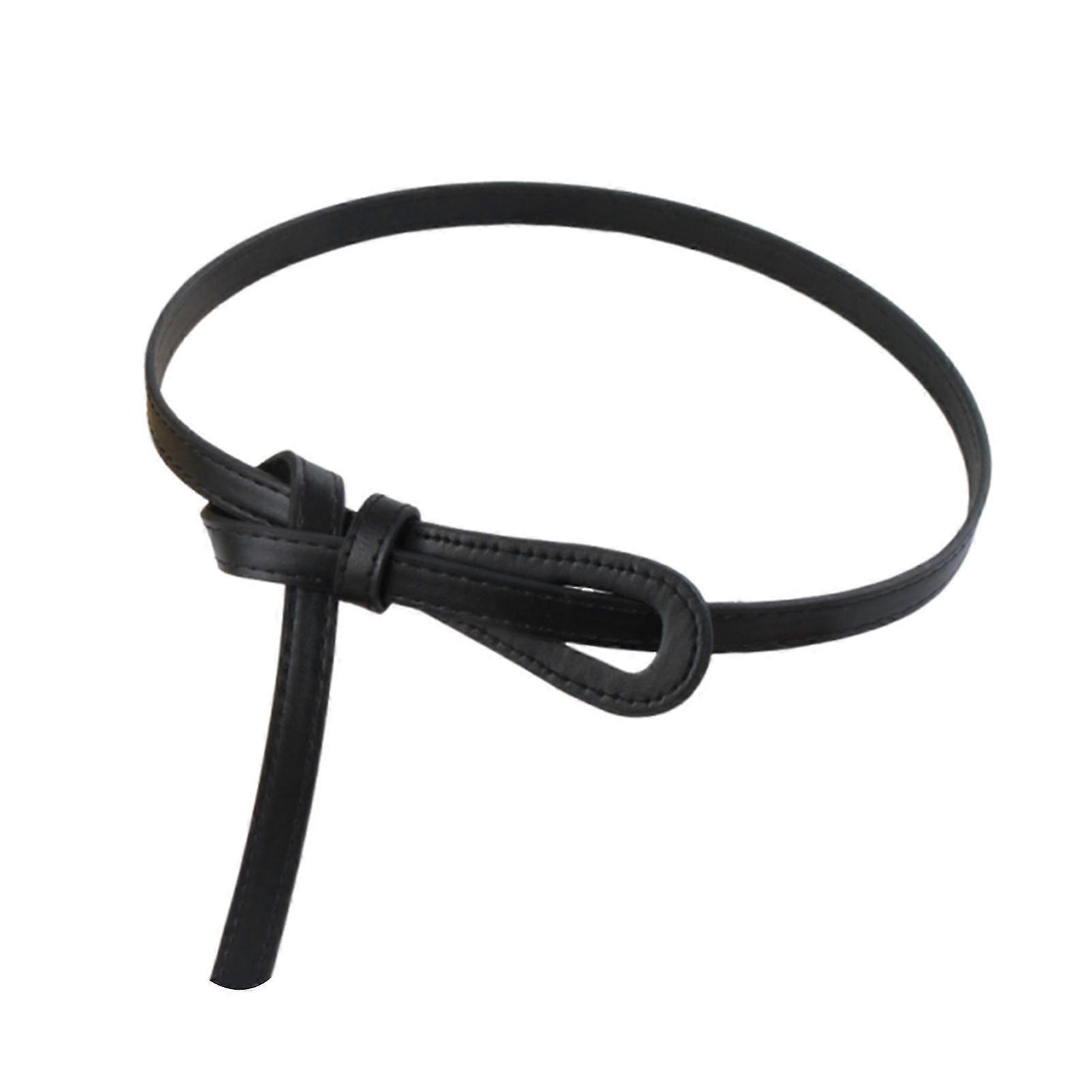 Faux Leather Belt with Knotted Decoration Simple Versatile Imitation Leather Belt Waist Belt Fashionable Accessory