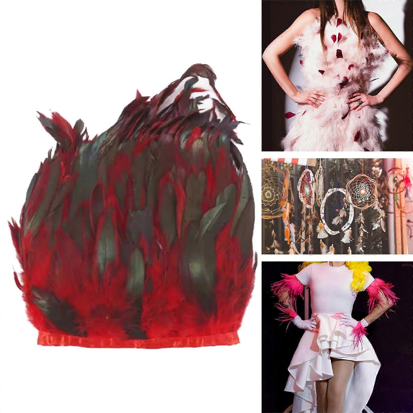 Feather Fringe ,Sewing Trims, Colored Turkey Flakes Feathers ,Artificial Fringe,for