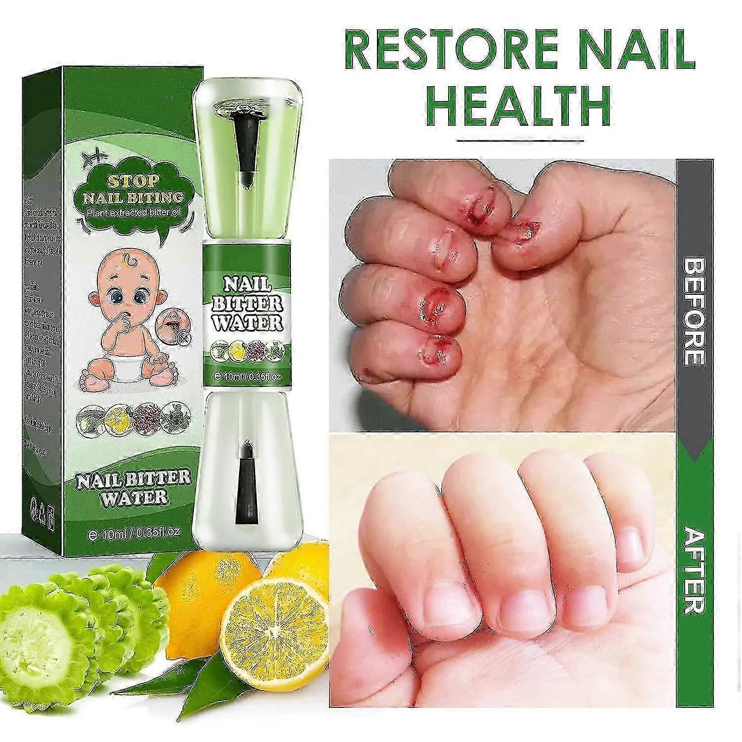 علاج قضم الأظافر للأطفال ، 10 مل طلاء أظافر مضاد للعض مع طعم مر ، عصا أظافر توقف بشكل فعال عن قضم الأظافر الإبهام
