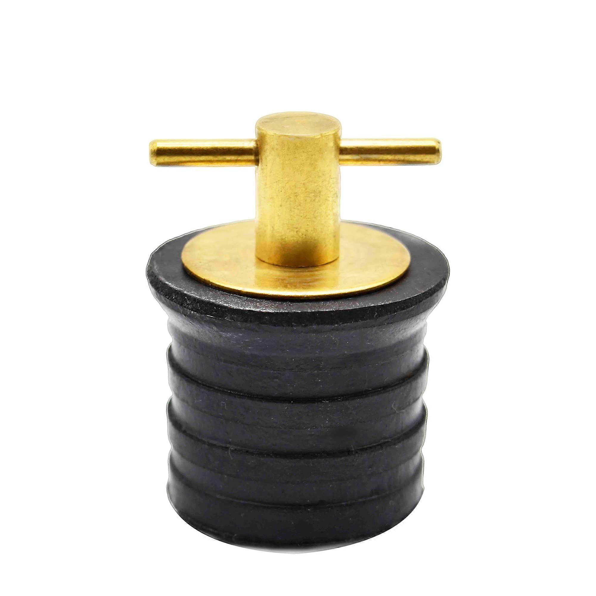1-1/4-Inch Marine Boat T-Handle Brass Drain Plug With Size Adjustable Neoprene Seal For Boat Yacht Kayak