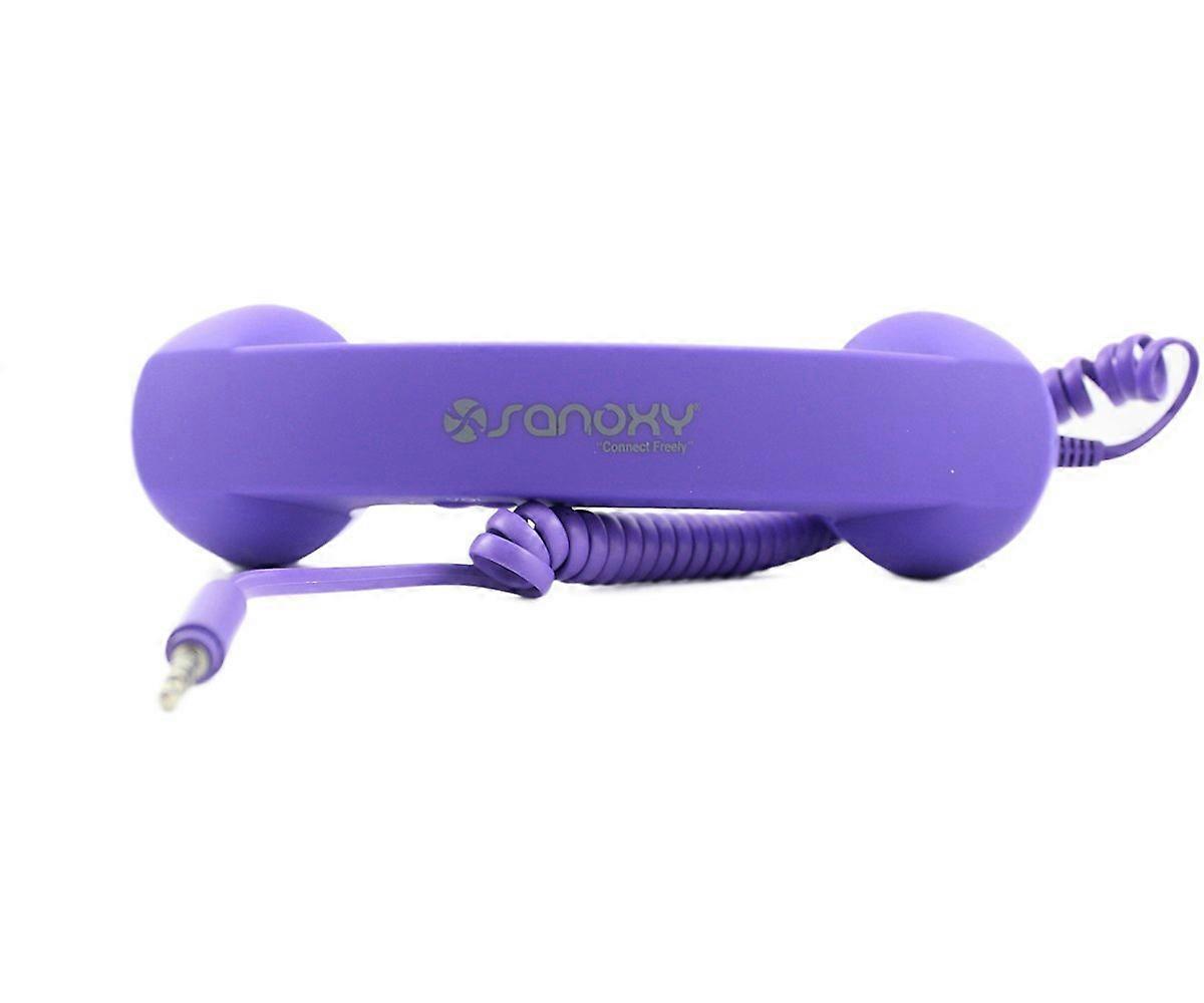 Mobile Phone Retro Receiver (3.5mm) Microphone Retro POP Mobile Phone Receiver for Mac iPhone iPad, Nokia Gift (Purple)
