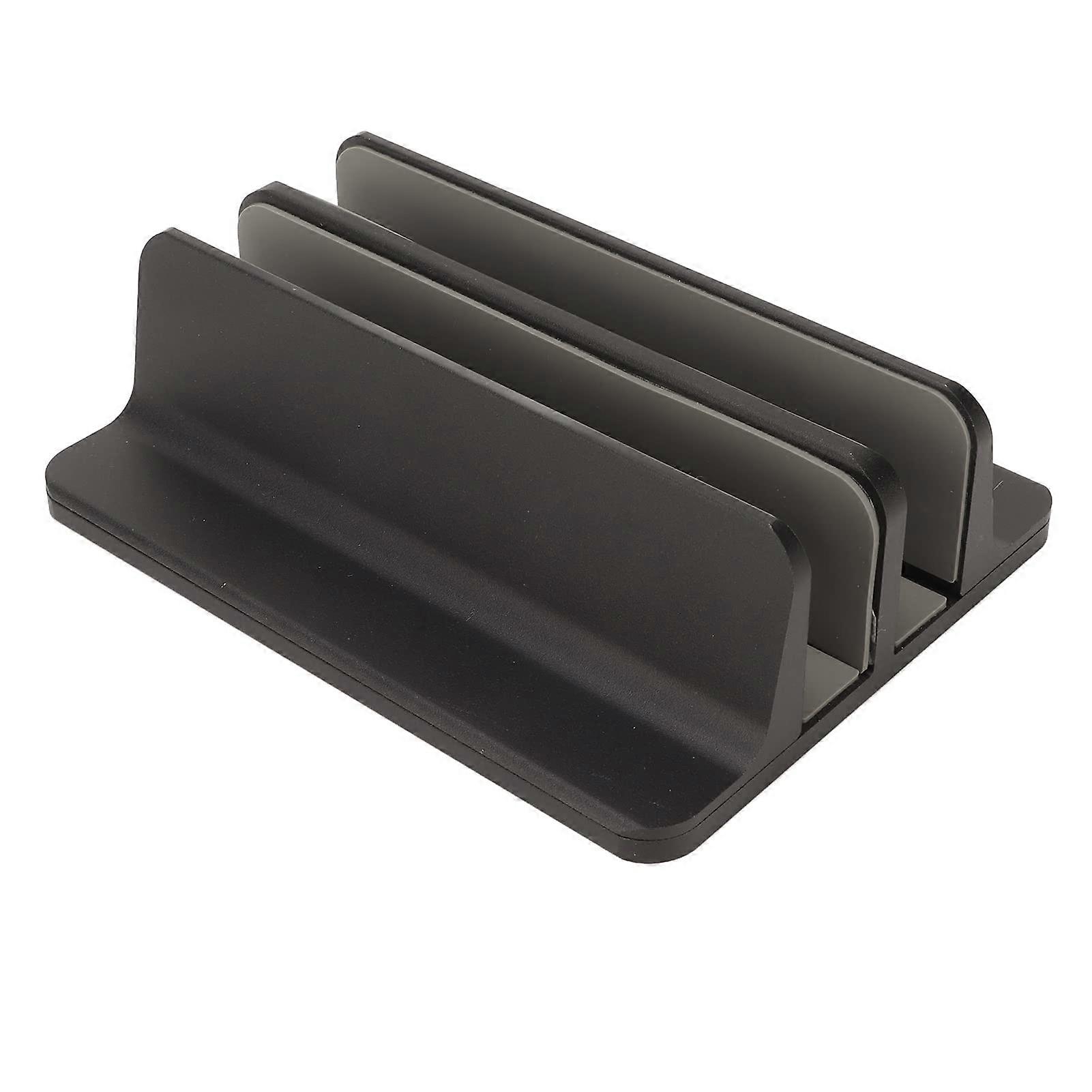 Vertical Laptop Stand, 5.9X4.7X1.8in Cooling Double Dock Aluminum Alloy Desktop Stand Holder with Silicone Protective Pad for Computers, Tablets