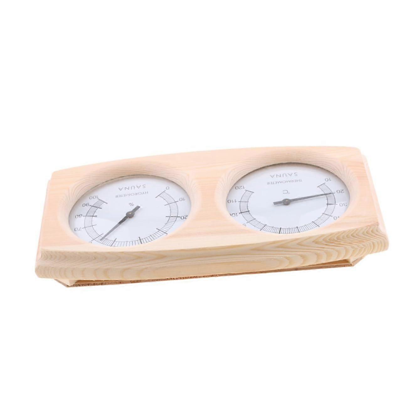 Mini Hygrothermograph for Sauna Wooden Thermometer Separate Display EasyRead Pointer 10120°c