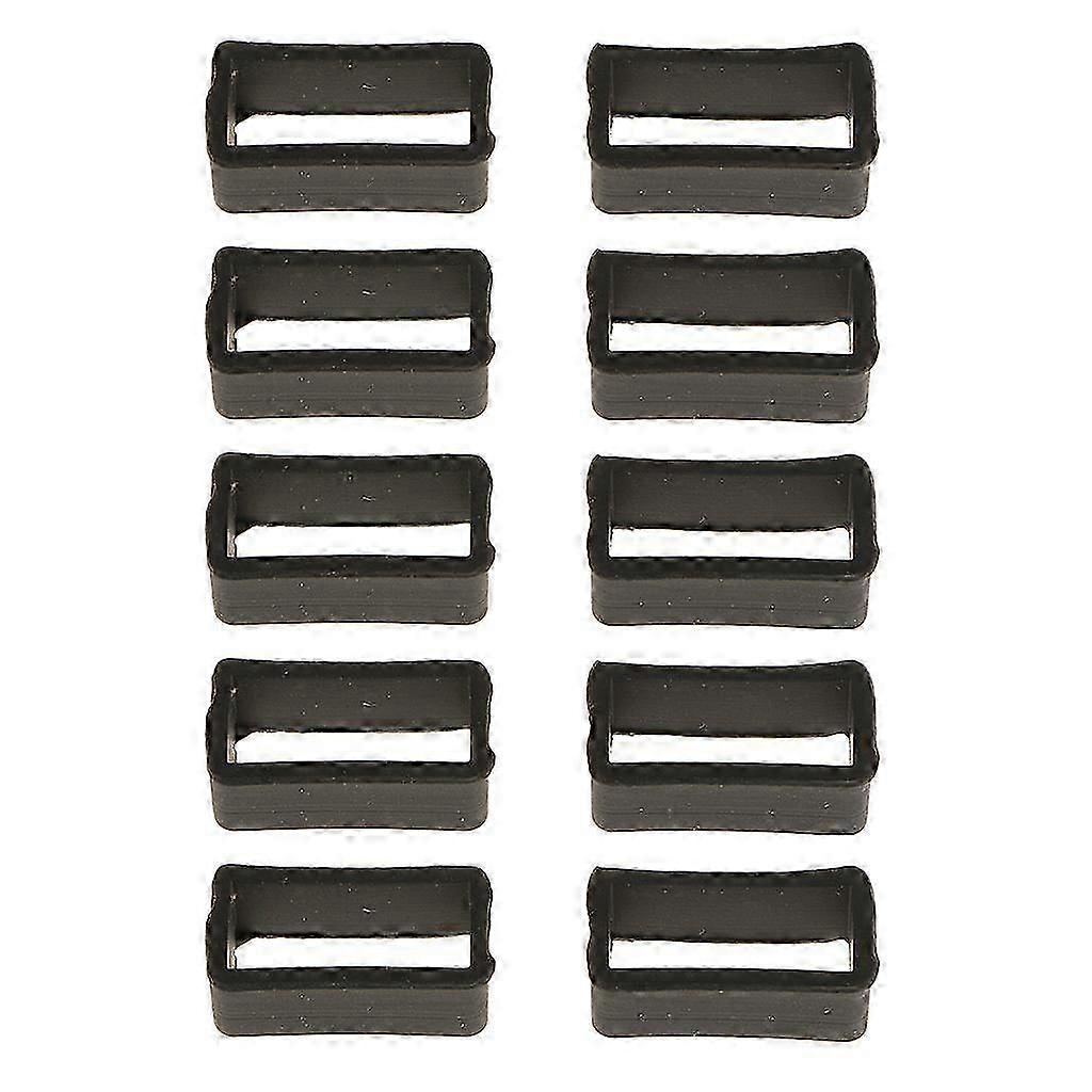18mm Soft Rubber Replacement Watch Band Keepers - 10-Pack Strap Loops Accessories