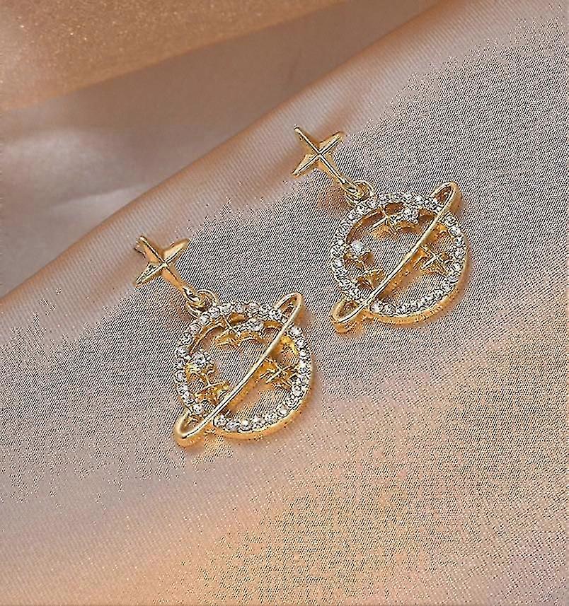 (cross Round Diamond Stud Earrings