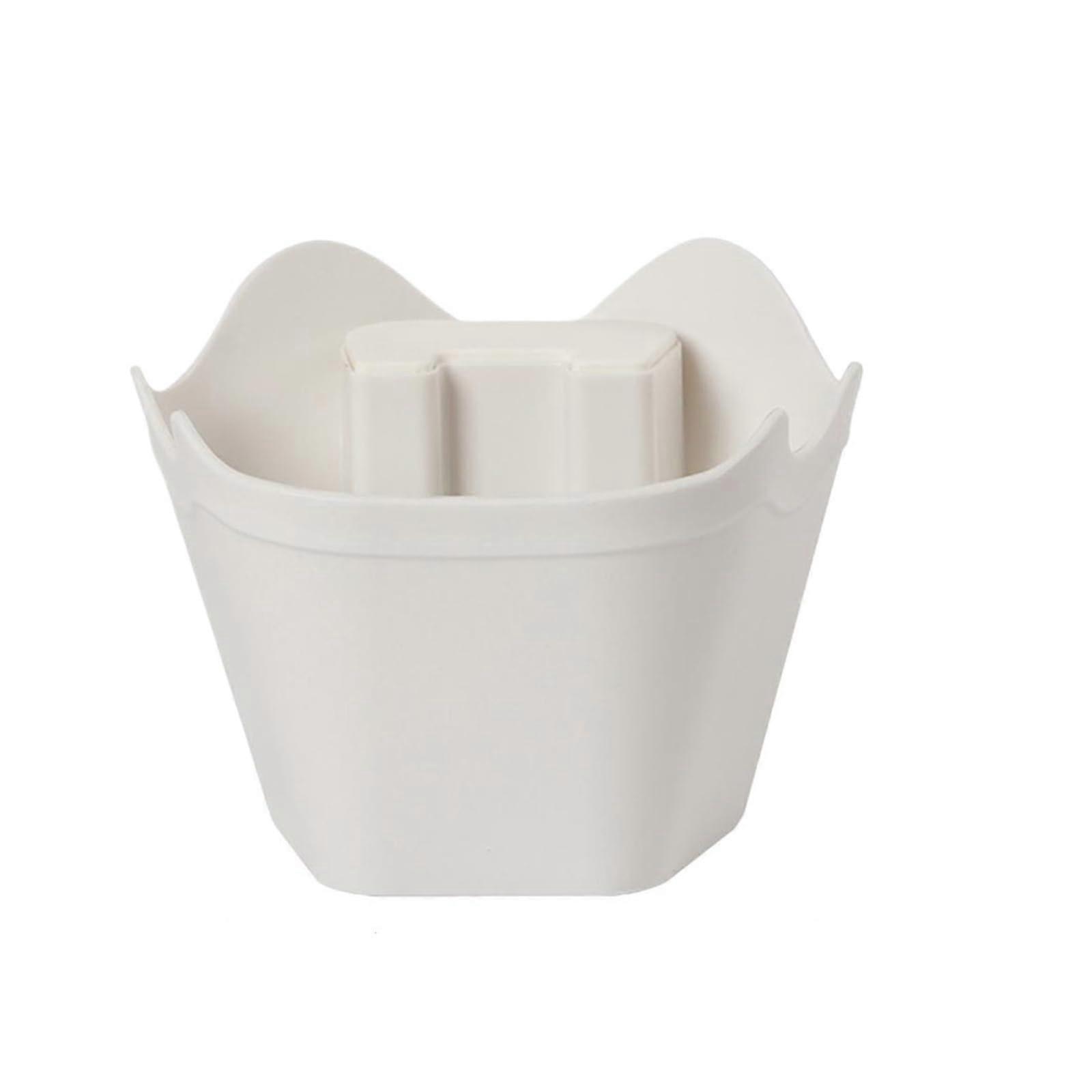 Coffee Grounds Tapping Box Espresso Powder Container 12.6cm/4.96inch Espresso Waste Bin Multi-Function Coffee Maker(White)