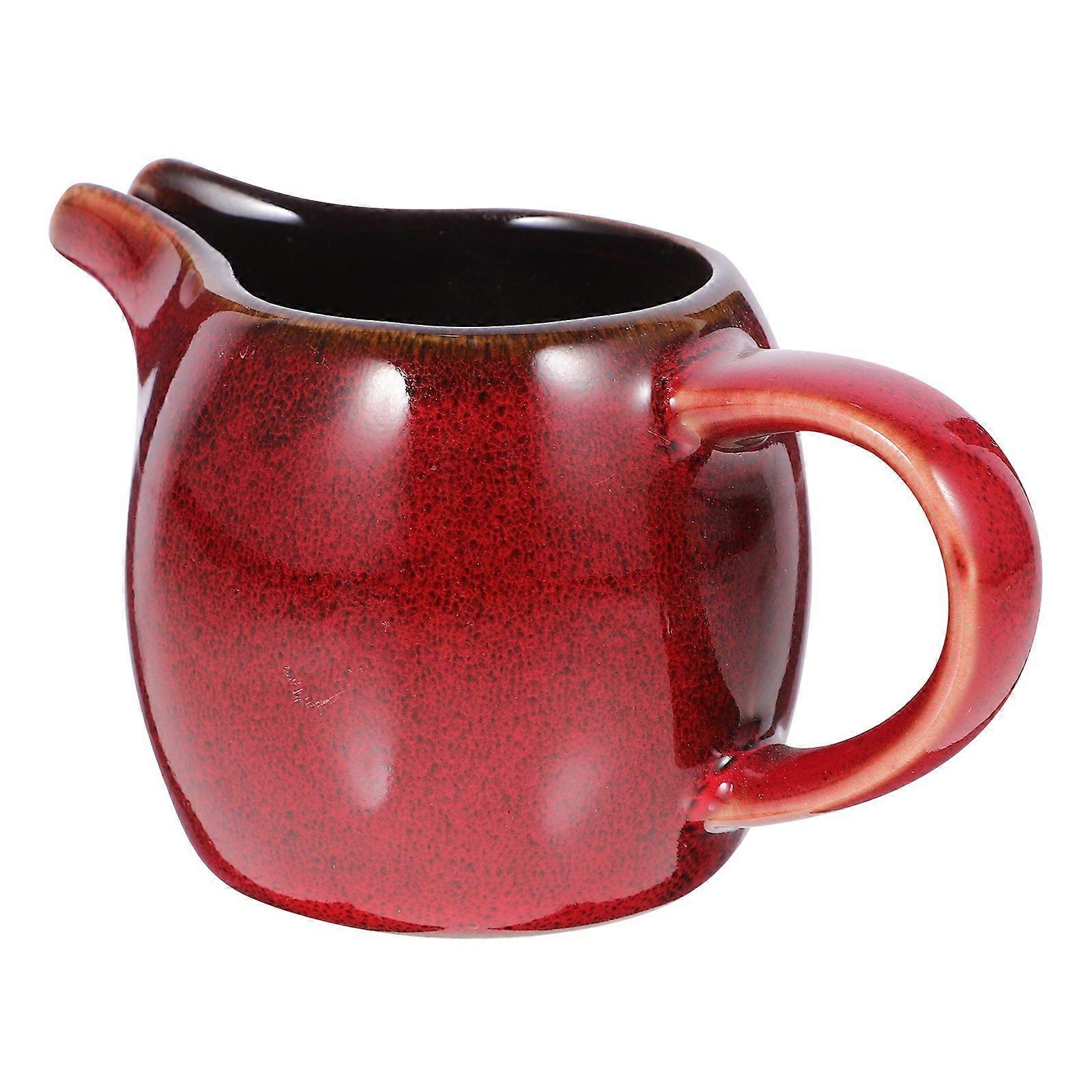Ceramic Milk Pitcher with Spout and Handle Ceramic Creamer Coffee Milk Cream Pitcher
