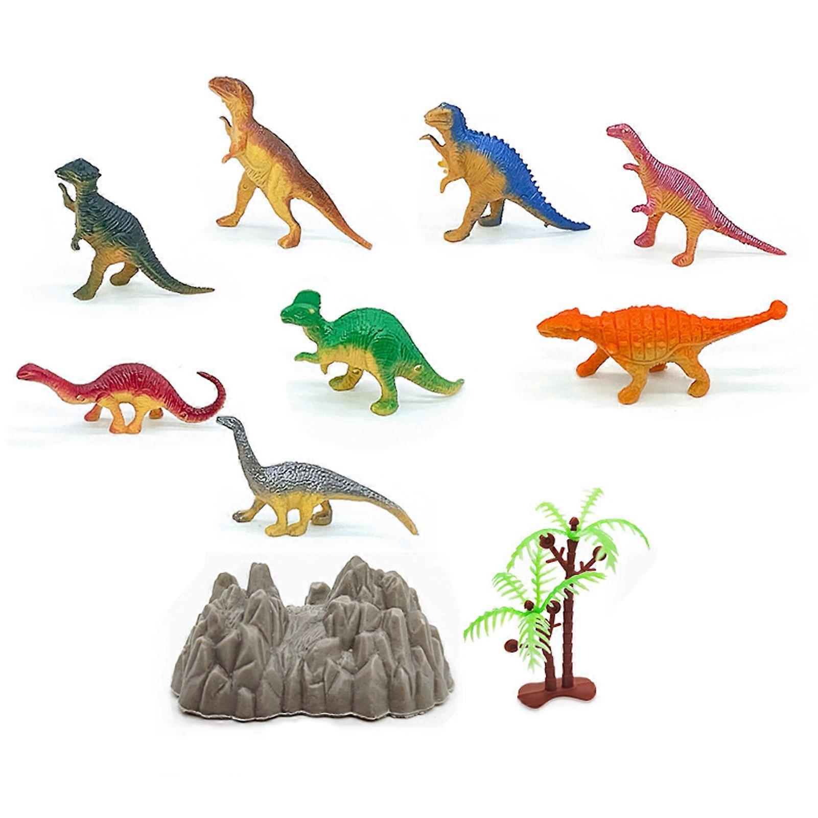 Set Fine Texture Comfortable Touch Realistic Figure Toy for Kids and Toddler Education Dinosaur + Scene