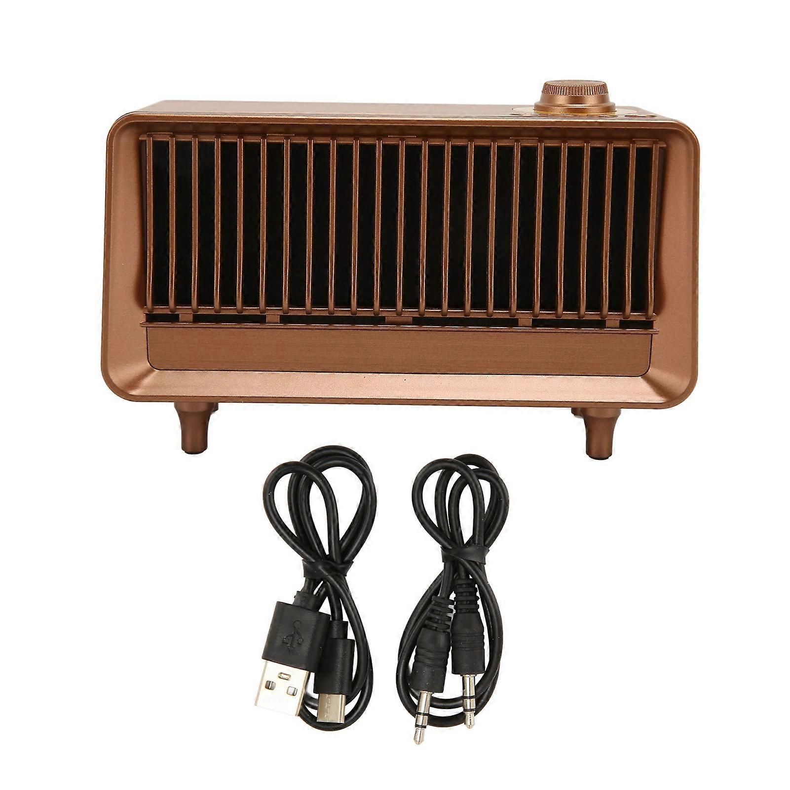 Retro Bluetooth HiFi Stereo Rechargeable Portable Support U Disk Memory Card Wireless FM Radio Speaker