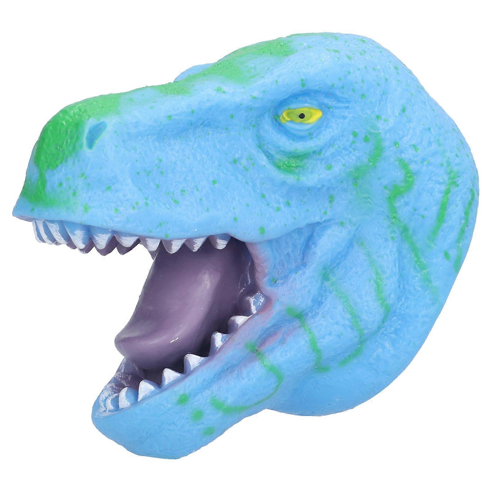 Dinosaur Hand Puppet Realistic Soft Halloween Tyrannosaurus Role Play Toy for KidsBlue