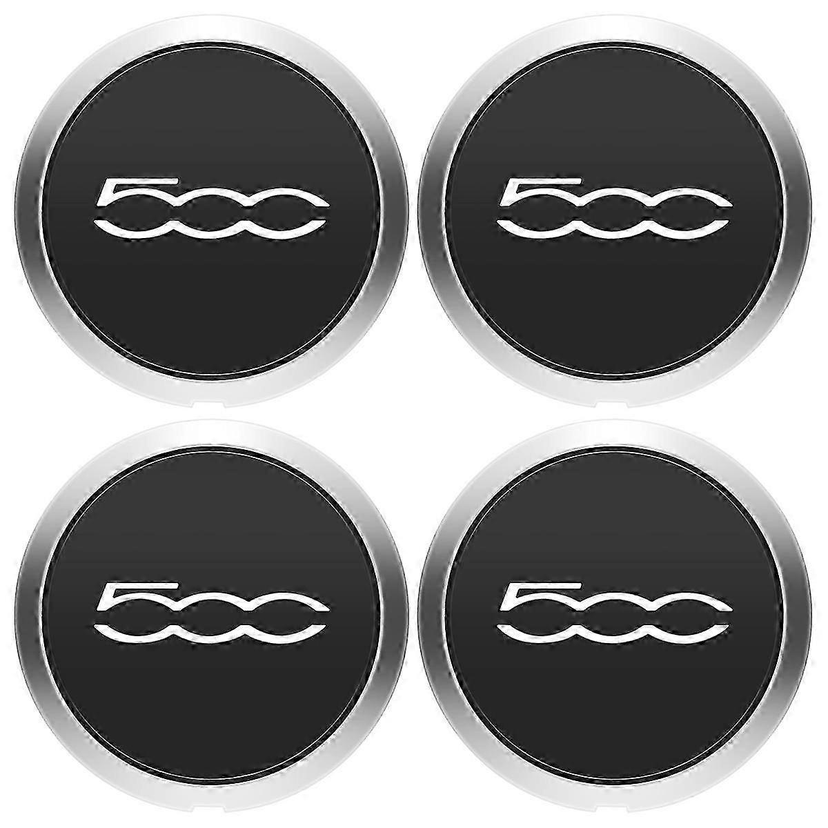 Fiat 500 Radnabendeckel Set - Silber 4er Pack