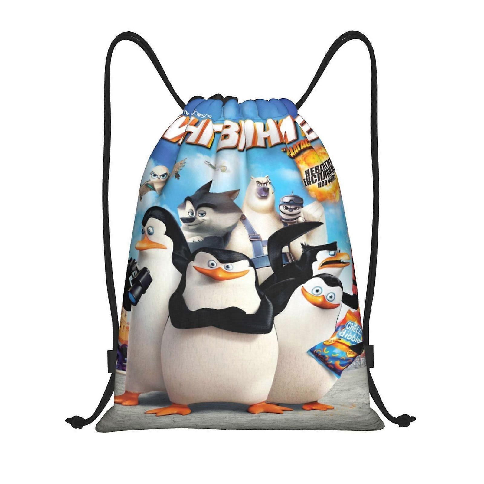 k75 The Penguins of Madagascar Canvas double shoulder backpack easy solution for on-the-go lifestyles j75