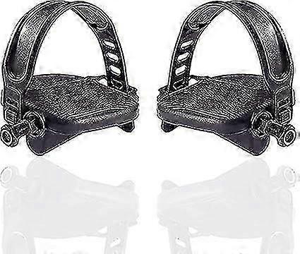 1 Pair of Exercise Bike Pedals with Non-Slip Stationary Bike Straps