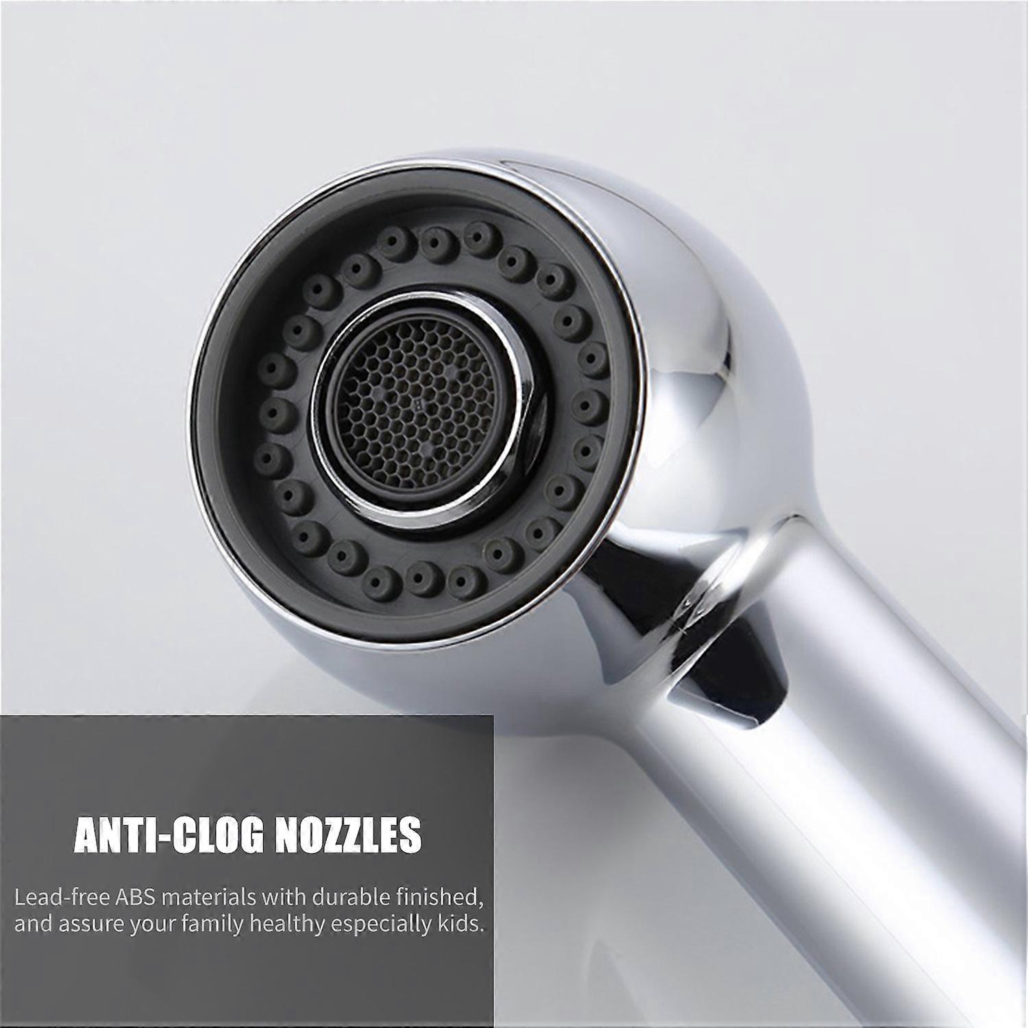 Faucet Sprayer Head G1/2 Silver ABS 2-Function Pull-Out 7.1"