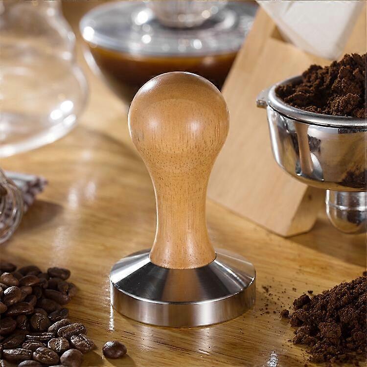 Edelstahl-Massivholzgriff Integriertes Kaffeepulver 58mm Eichengriff