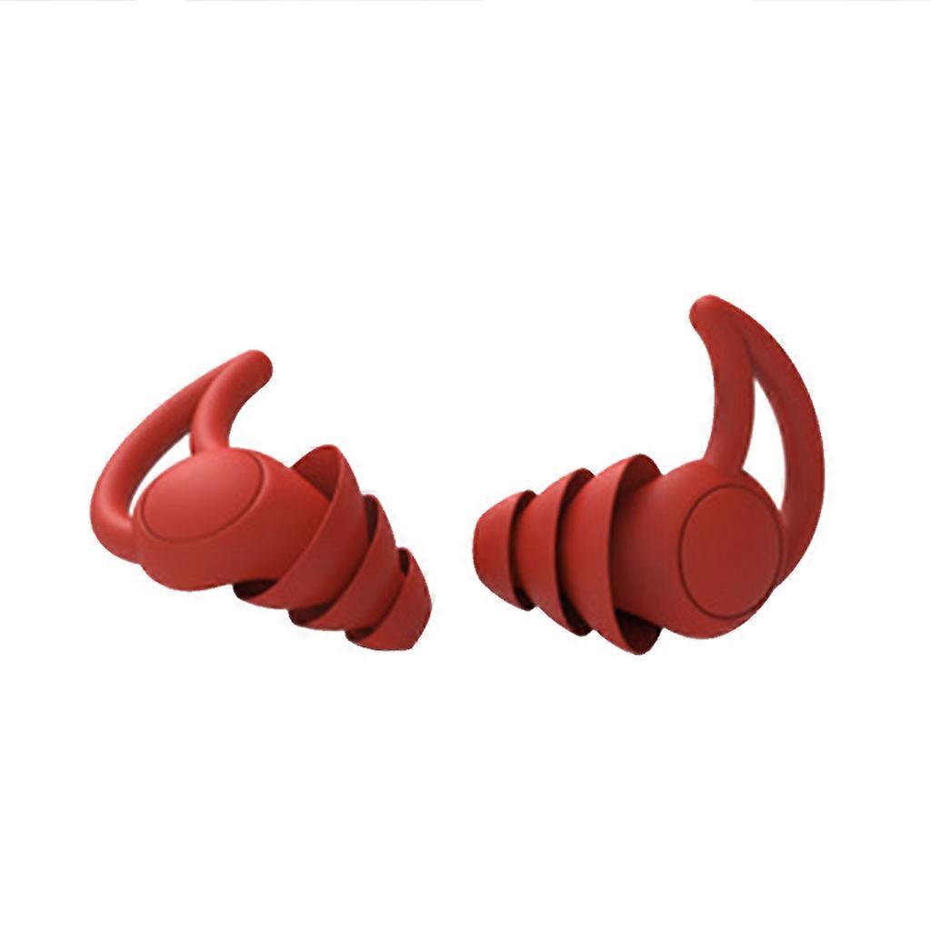1 Pair Flexible Ear Plugs for Sleeping Noise Reduction Comfortable Silicone Blocking Earplugs for Sleep Snoring Concert  Red