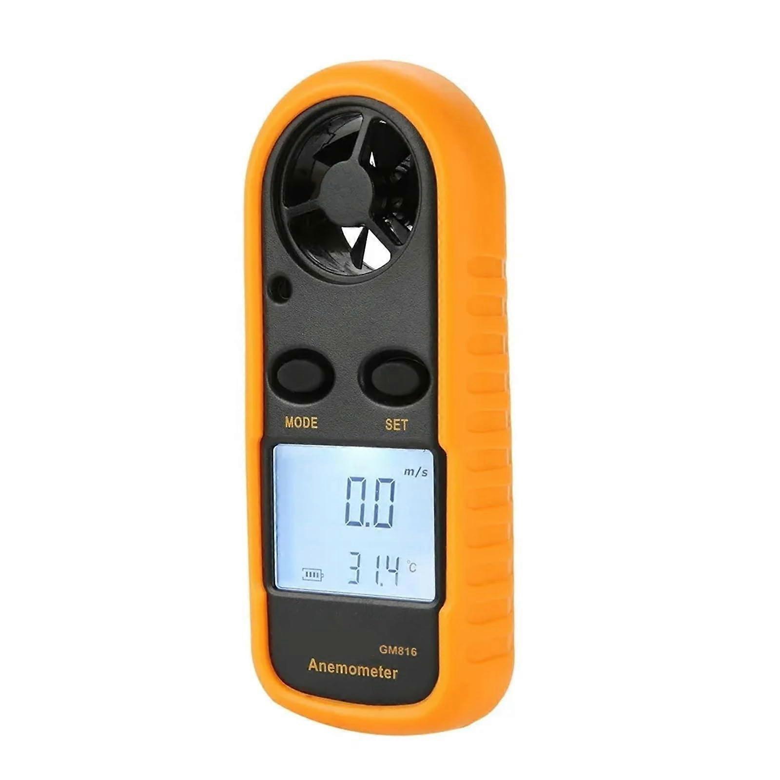 Digital Anemometer, Mini LCD Wind Speed Air Velocity Temperature Measuring with Backlight Display Temperature Tester Anemometer