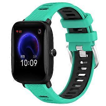Do Amazfit Pop Pro 20mm Cross Texture Dwukolorowy pasek do zegarka ze stali silikonowej