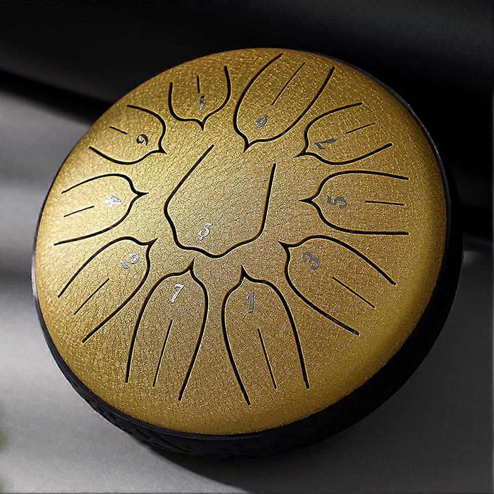 6 inch 11-Tone Steel Tongue Drum D-Key Hand Pan Drums with Drumsticks Percussion Musical Instruments