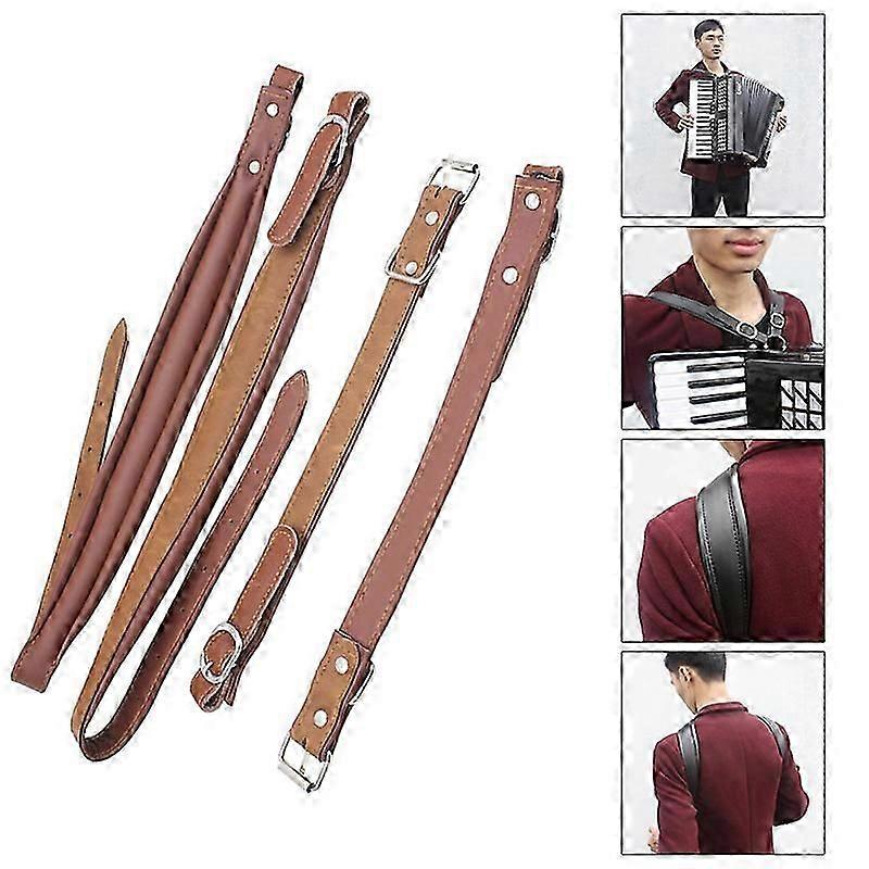 16 Bass-120 ベースアコーディオンユニバーサルショルダーストラップ (ブラウン)