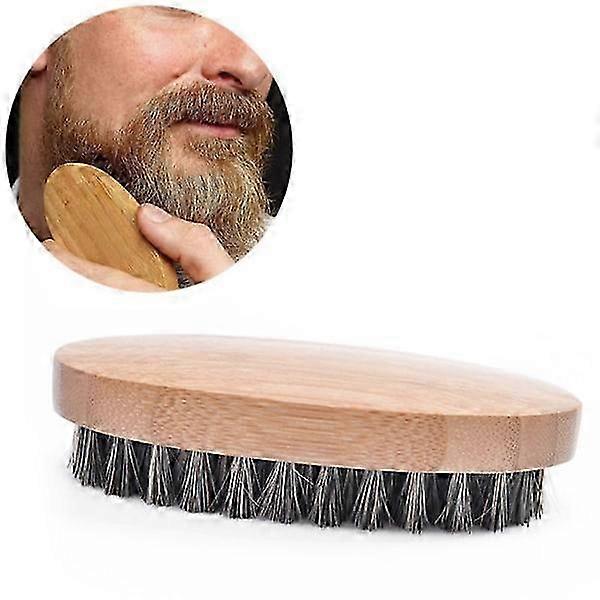 Beard Brush and Comb Set - Beige Grooming Tools for Men - Ideal for Home Use or on the Go