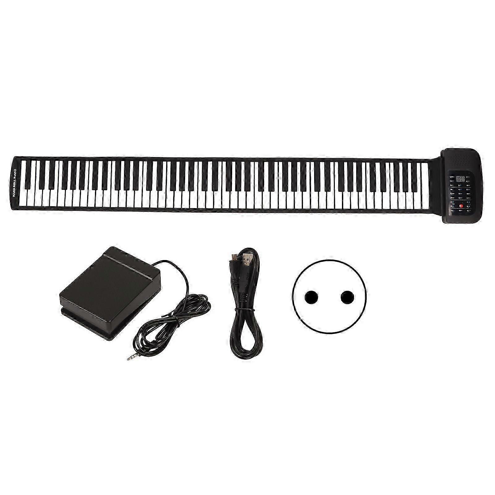 Bærbart 88-tangenters Roll Up Piano med Bluetooth MIDI, ekstern tone og 100-240V EU-strøm