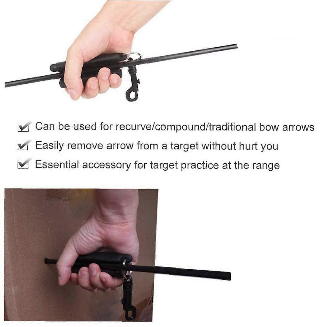 Archery Arrow Target Remover Silicone Arrow Puller Black Gripper Protective Arrow Puller with Quick Release Clip