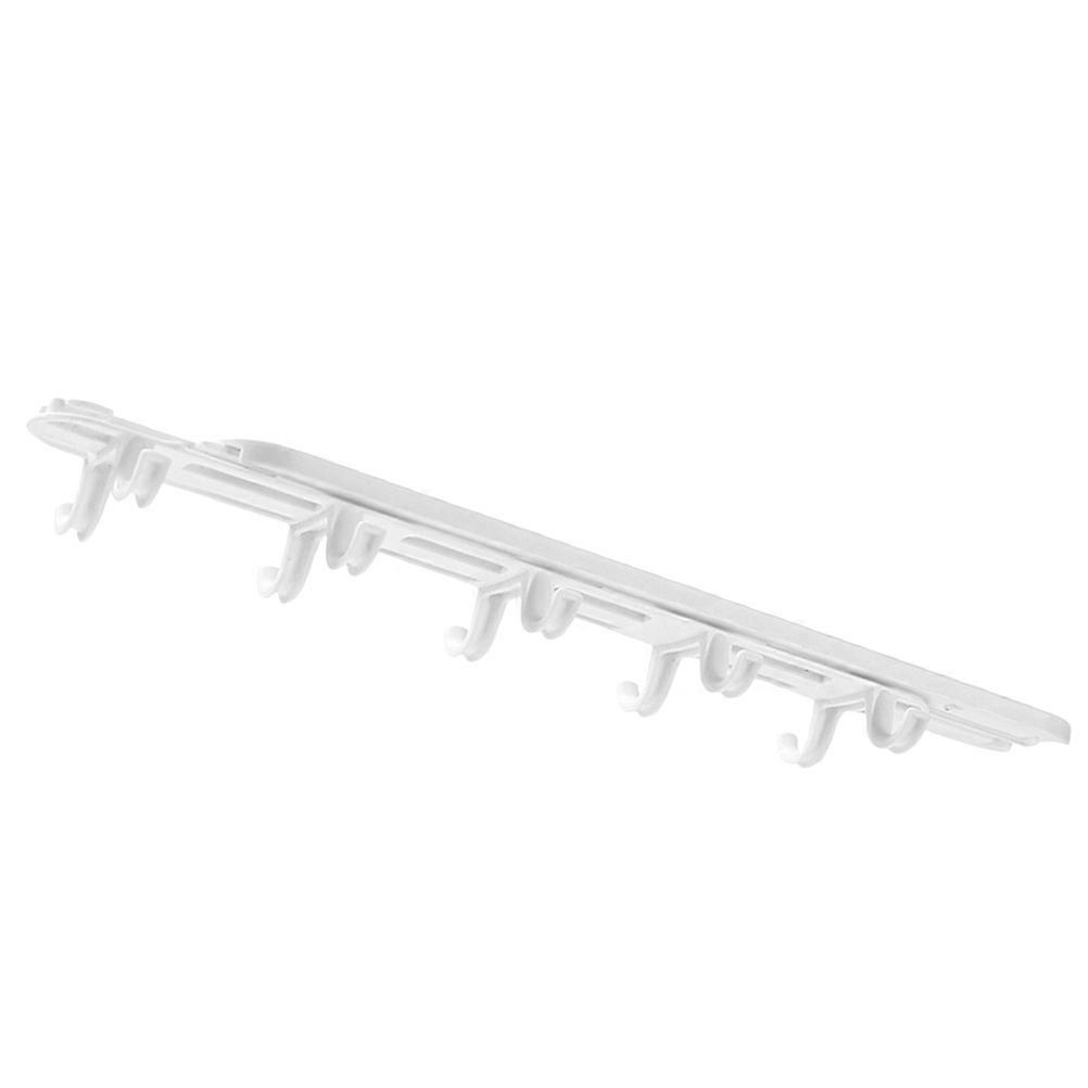 Space Saving Sliding Rail Hook Holder for Under Cabinet Kitchenware Rack Adhesive Organizer for Closet Clothes Hats Utensils Storage White Multi