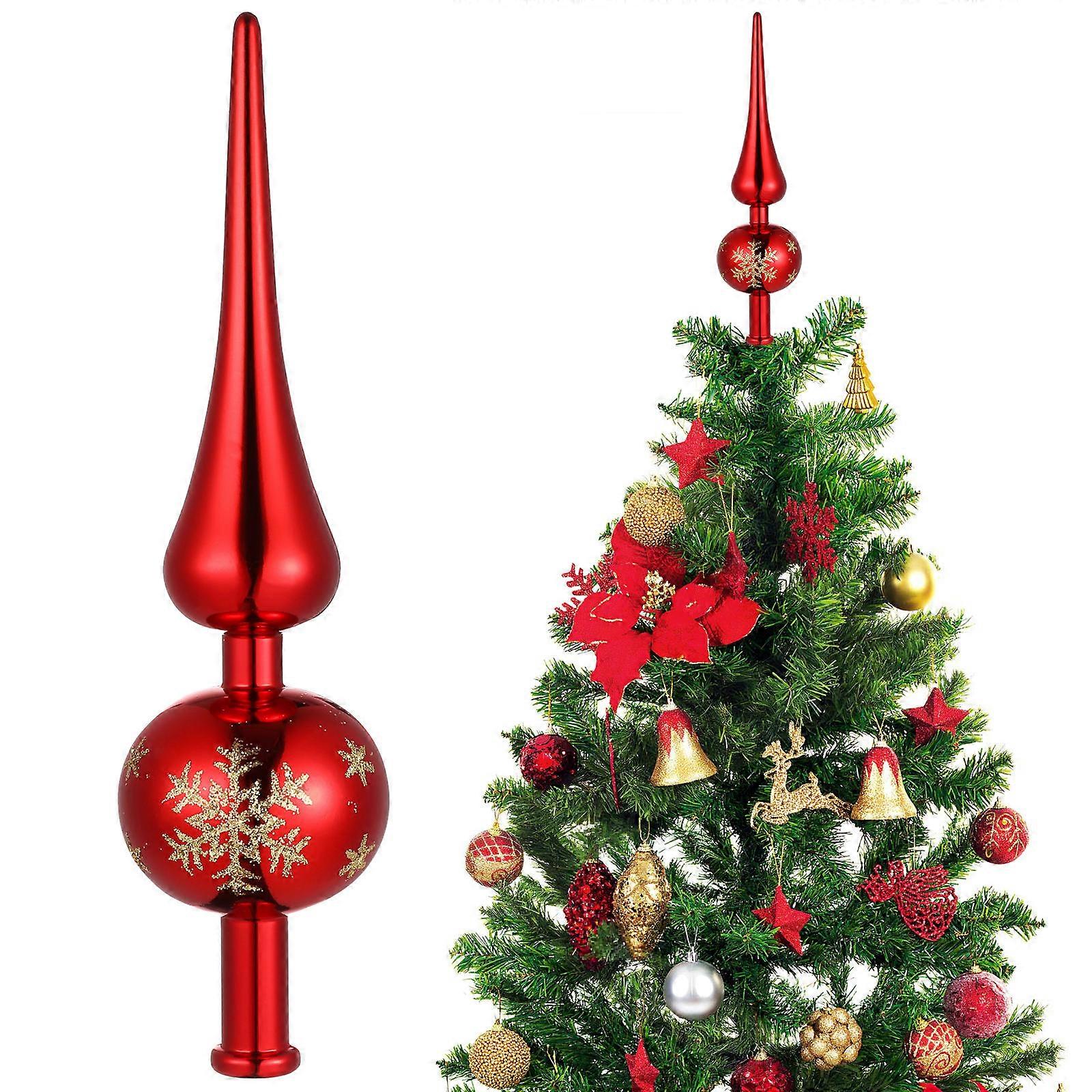 Here's a refined product description based on the details you provided:
**Red Christmas Tree Topper – Festive Holiday Decoration**
Add a vibrant