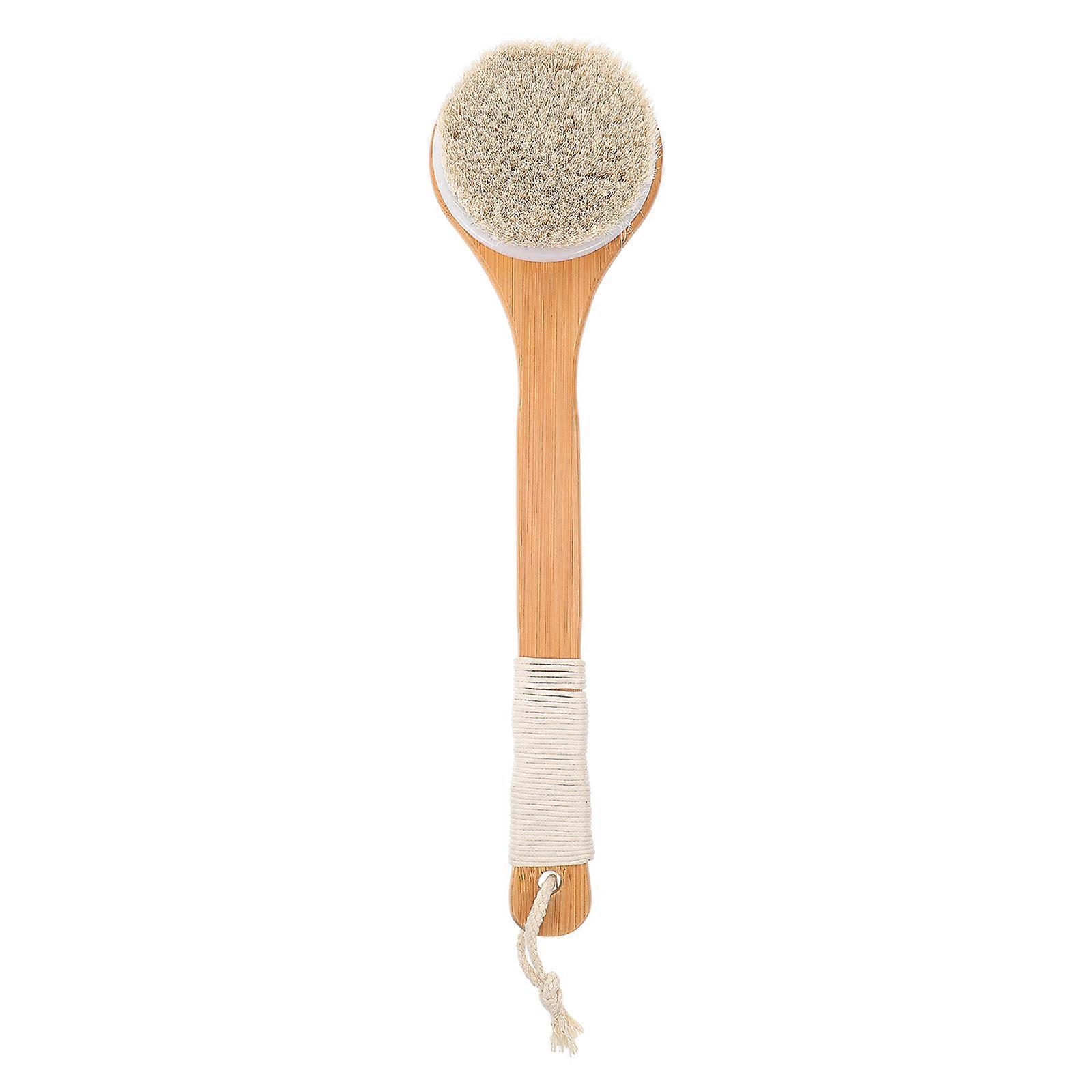 Comfortable Long Handle Bath Scrubber Brush Natural Back Washer with Soft Bristles for Gentle Exfoliation and Relaxation, Non Slip Design