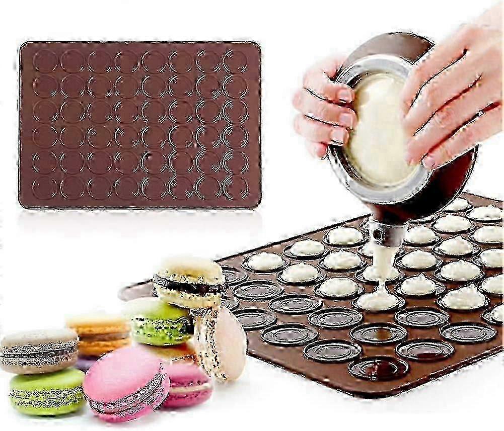 Silicone Baking Mat with 48 Capacity for Making Cookies, Pastry, DIY Bakeware and Decorating Tools for 1.5 Macarons, Suitable for Various Br
