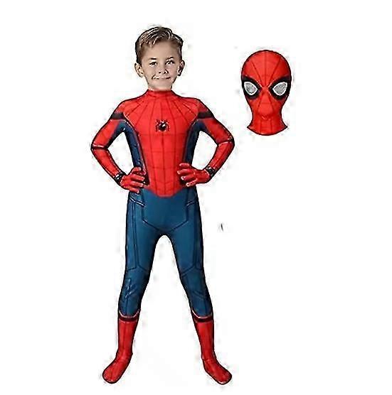 キッズホームカミングピーターパーカースパイダーマンコスチュームスーパーヒーローコスプレ全身タイツボディスーツvxz