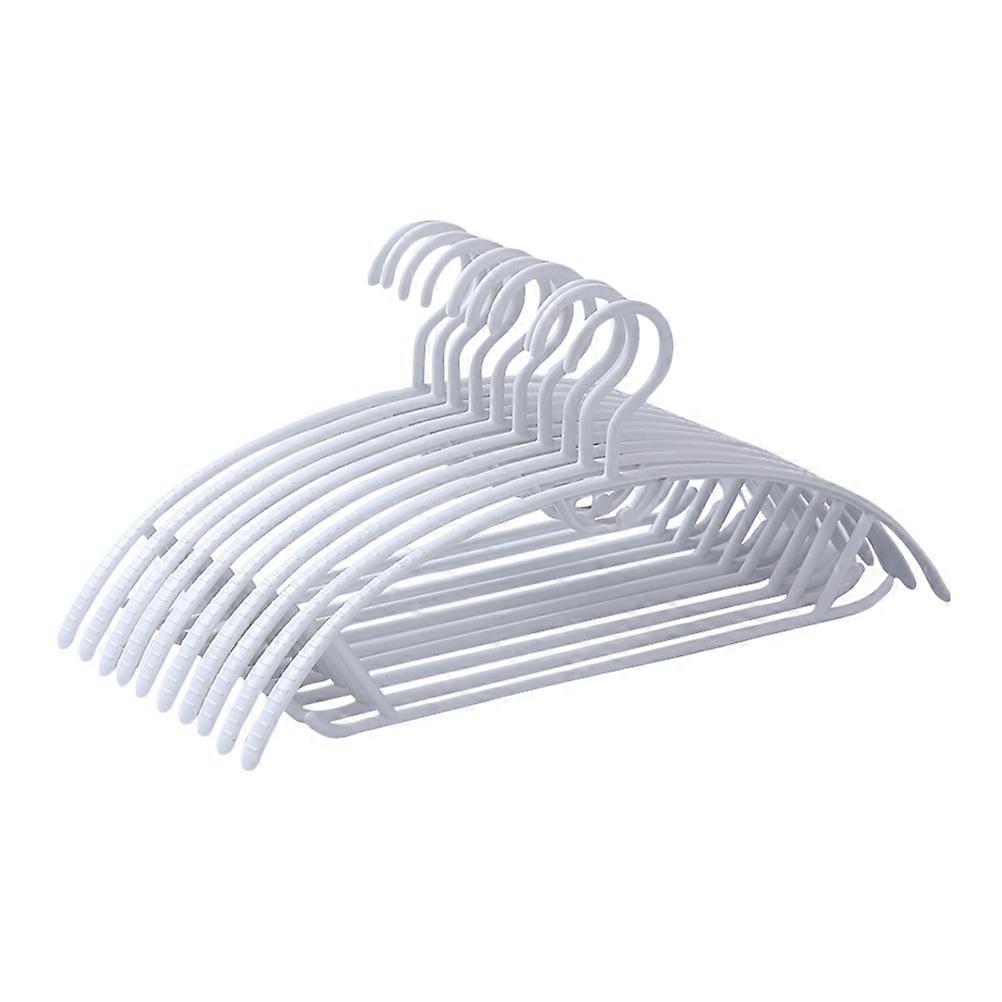 White Plastic Hangers with Double Hooks for Home Use and Slim Pcs