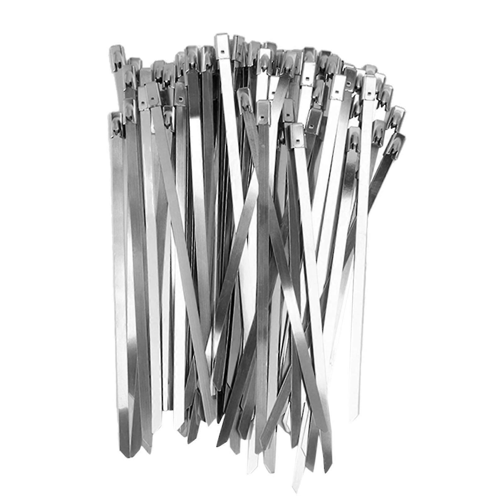 100Pcs Cable Tie Rustfritt stål Slange Zip Tie Self Locking Set Kit for Wire Line Type A