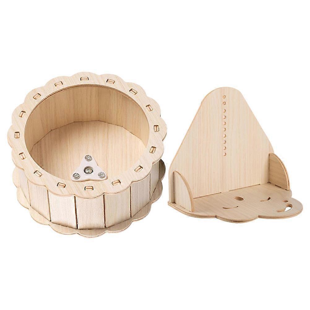 Small Animals Exercise Wheels Wooden Hamster Running Toy Quiet Operation 1 Set