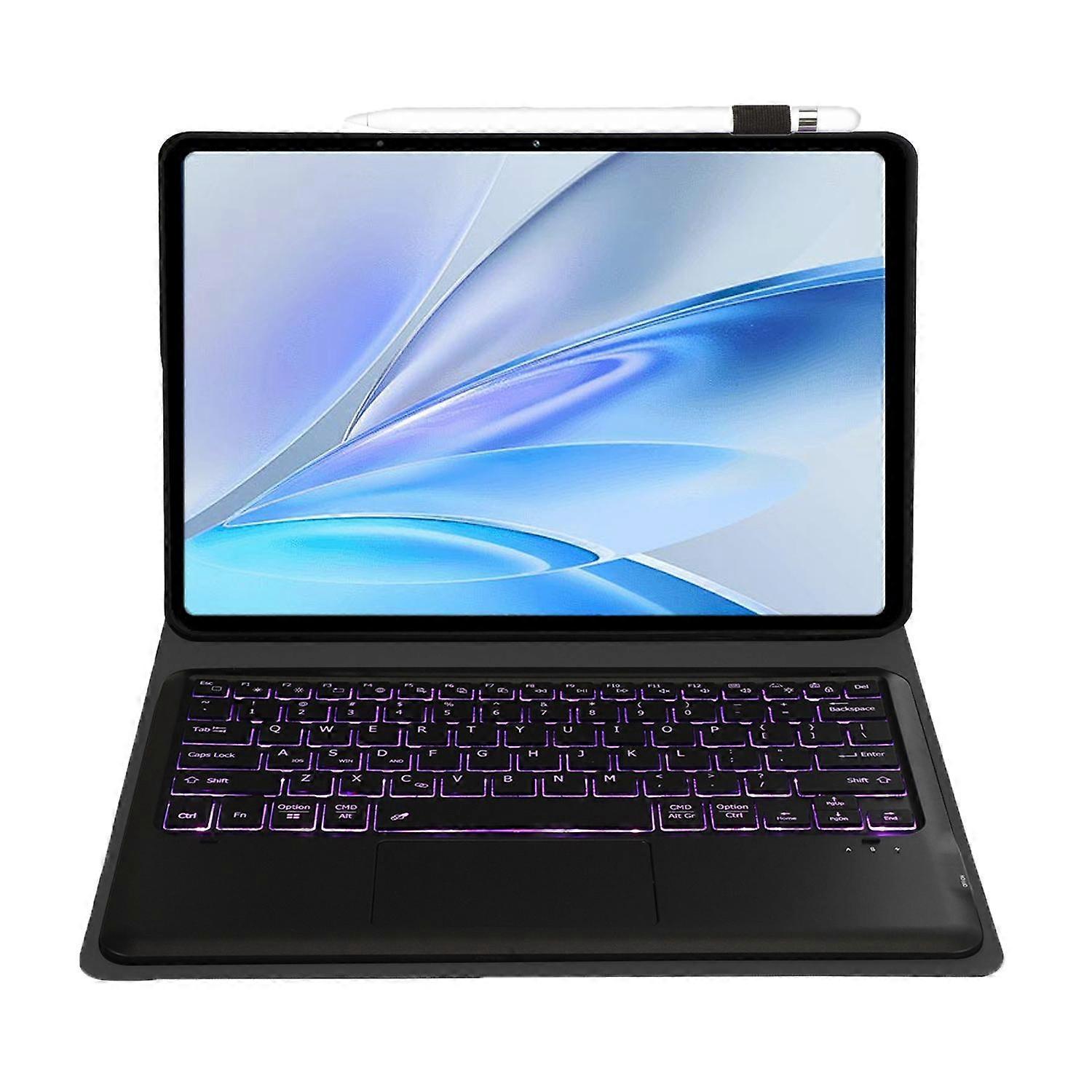 Bluetooth Keyboard Detachable Leather Tablet Case with Touchpad Backlight