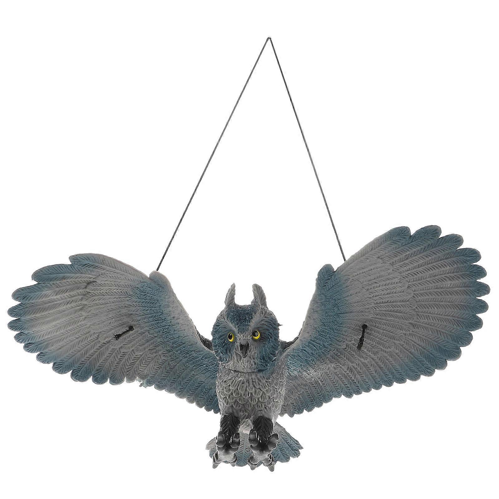Statue Owl Shaped Deterrents Realistic Design Artistic Sophistication PVC Material Living Room Desk Shelf 1Set