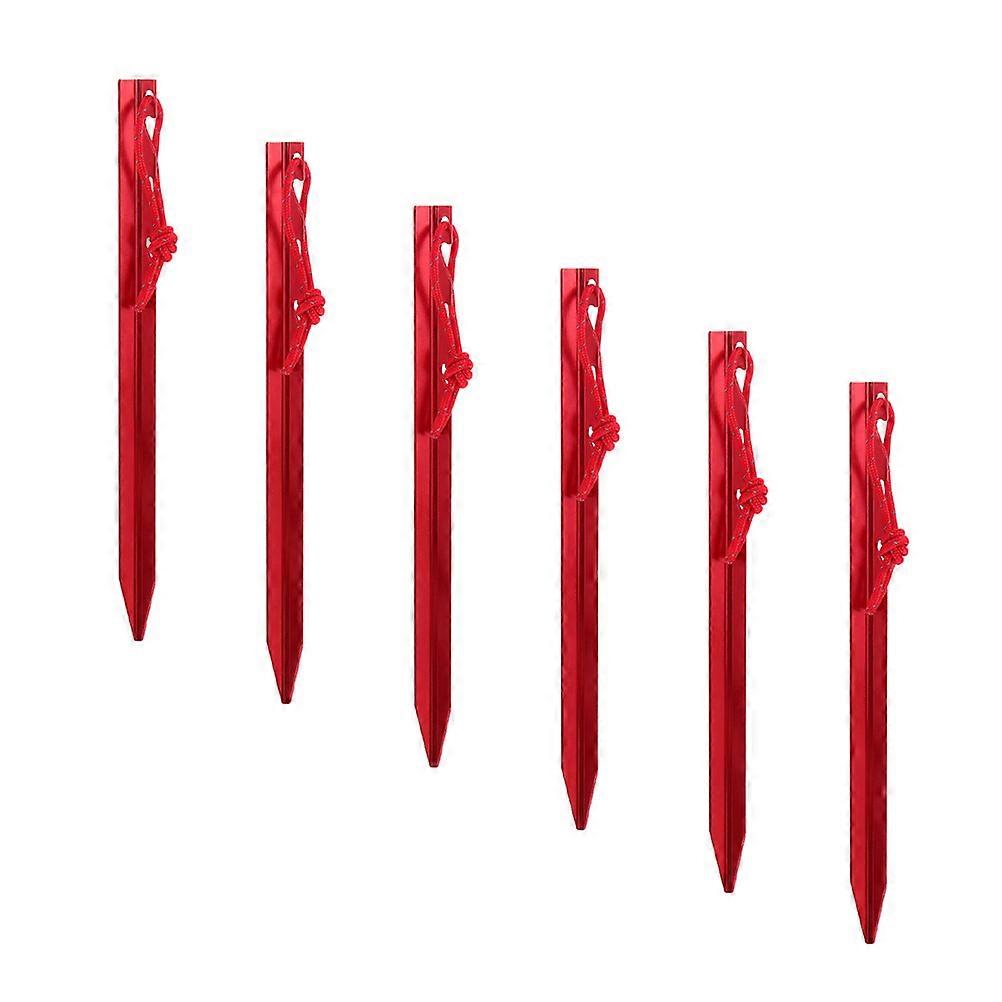 Outdoor Tent Nails Thicken Tent Nail Camping Enthusiasts Red Color 6Set