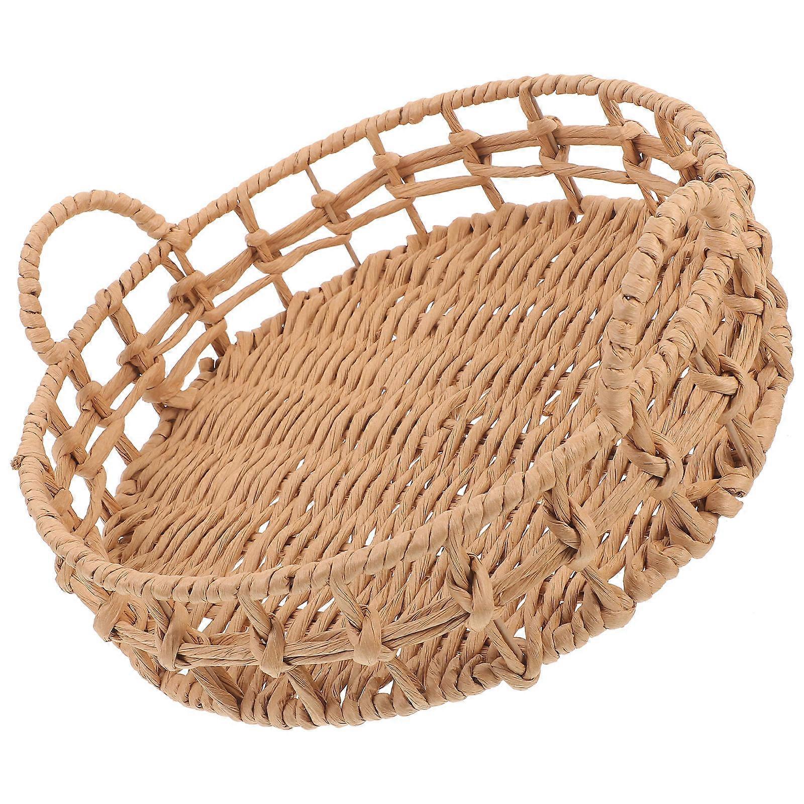 Organizing Baskets Portable Woven Basket Dining Table Storage Holder Height 8.5cm 1Pack