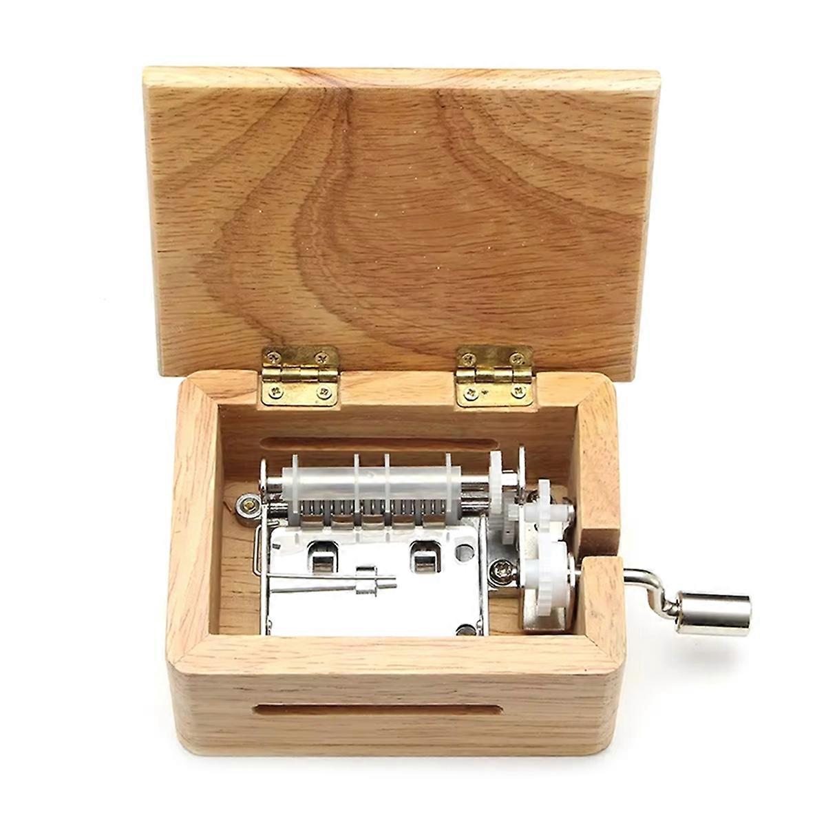15 Tone Hand-Cranked Music Box with Paper Tape Puncher Wooden Box Music Paper Composing Movement DIY Composing Music