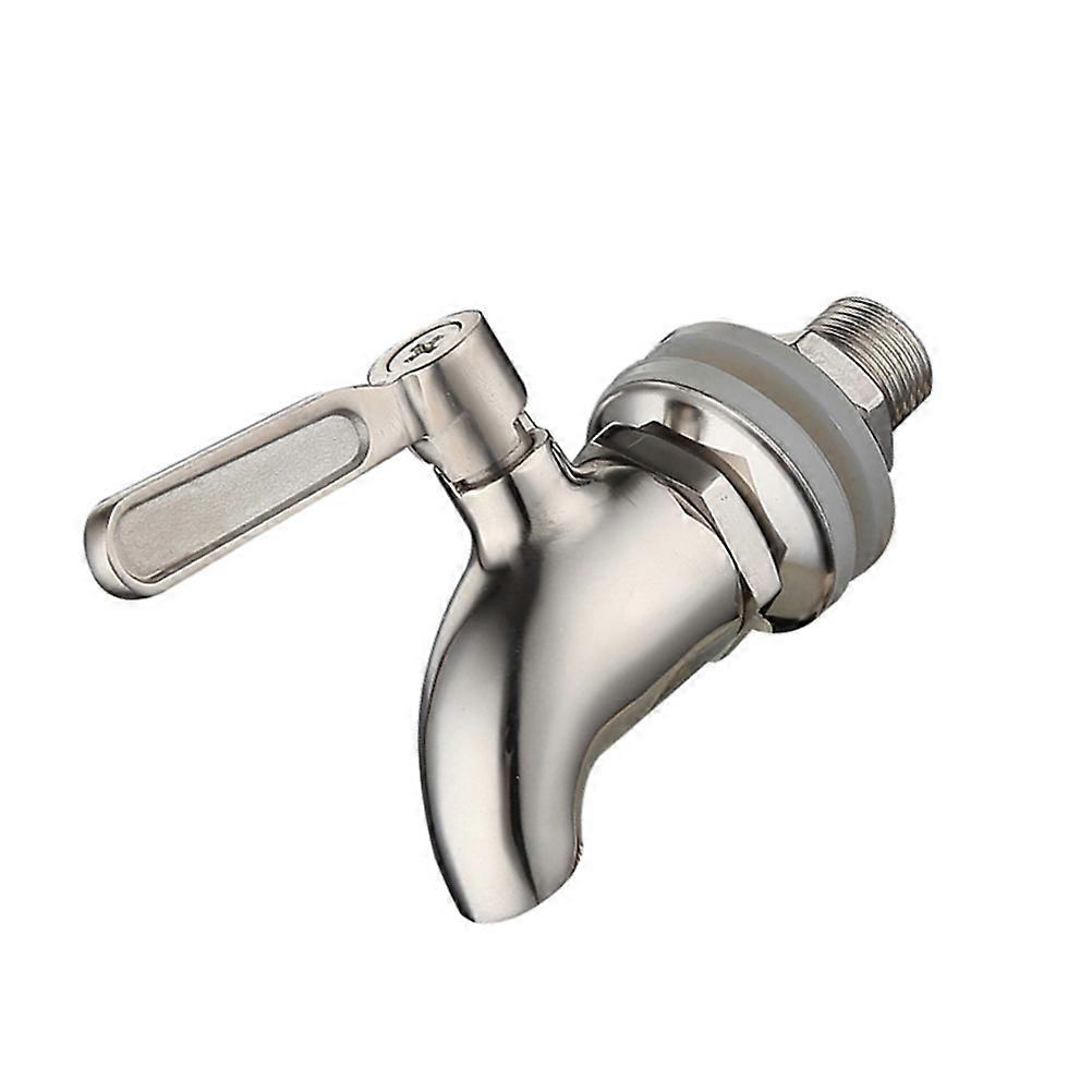 Drinking Water Tap 16mm 304 Stainless Steel Wine Barrel Faucet Ball Wear-resistant Home Use Silver 1Set