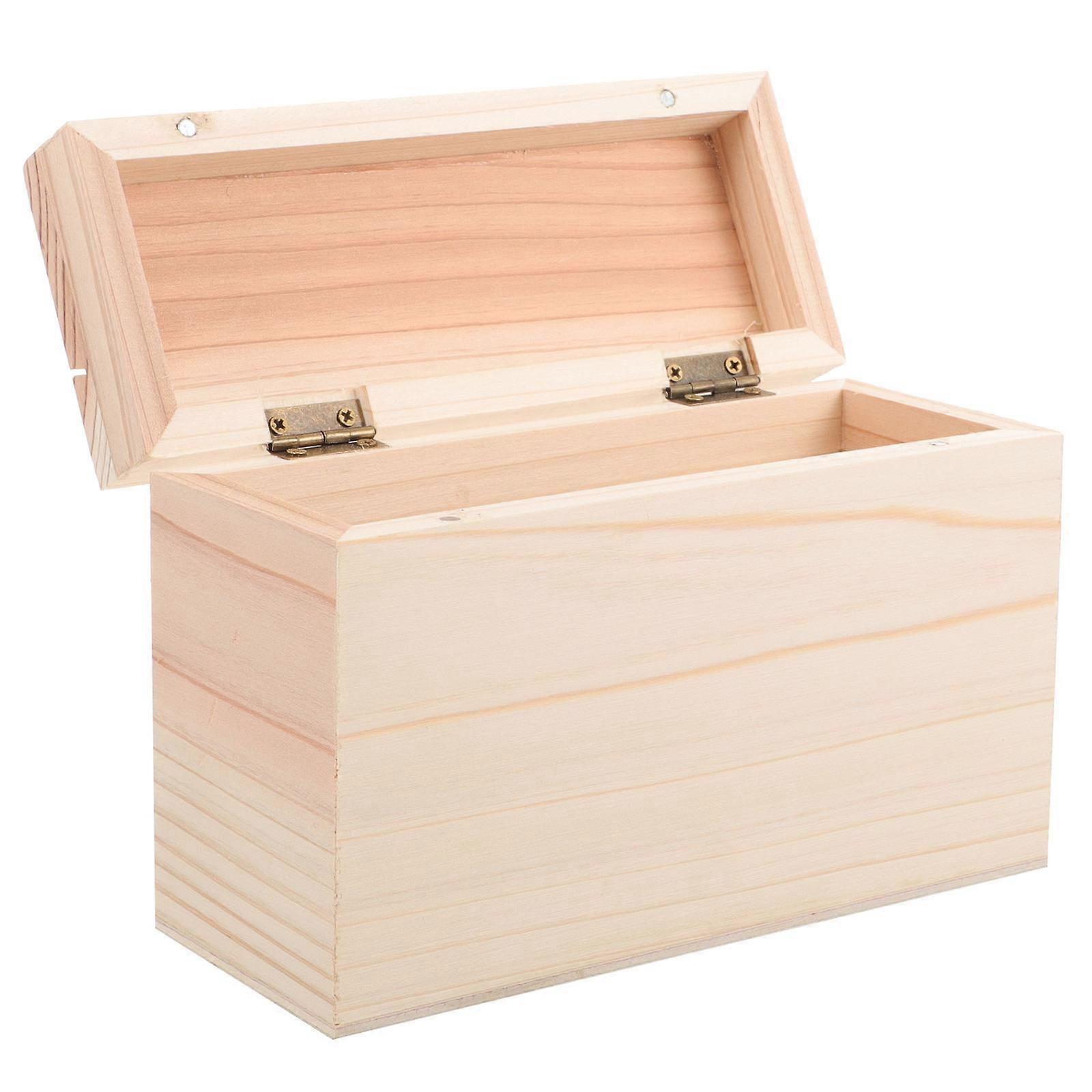 Lidded Home Storage Boxes Wooden Tickets Holder Storage Box Wood Recipes Box For Home Kitchen 1Pcs